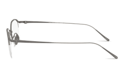 Shop GIORGIO ARMANI Logo Signature Half-Rim Irregular Eyeglasses in Matte Gunmetal online.