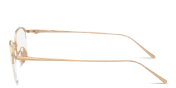 Shop GIORGIO ARMANI Logo Signature Half-Rim Irregular Eyeglasses in Matte Gold online.