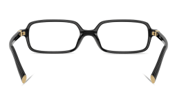 Shop MIU MIU Vertical Logo Rectangle Eyeglasses in Black online.