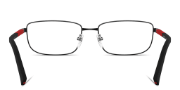 Shop Prada Linea Rossa Logo Signature Wide Pillow Eyeglasses in Matte Black online.