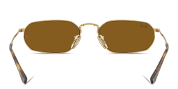 Shop Ray-Ban Logo Signature Unisex Irregular Sunglasses in Arista Gold online.