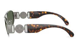 Shop VERSACE Medusa Irregular Sunglasses in Gunmetal online.