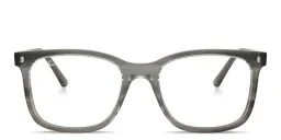 Shop Ray-Ban Optics Unisex Square Eyeglasses in Striped Grey online.