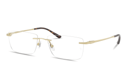 Shop Ray-Ban Titanium Optics Unisex Wide Rimless Rectangle Eyeglasses in Light Gold online.