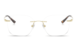 Shop Ray-Ban Titanium Optics Unisex Rimless Square Eyeglasses in Light Gold online.
