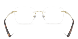 Shop Ray-Ban Titanium Optics Unisex Rimless Square Eyeglasses in Light Gold online.