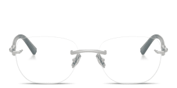 Shop TIFFANY Tiffany HardWear Unisex Rimless Square Eyeglasses in Silver online.