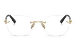 Shop TIFFANY Tiffany HardWear Unisex Rimless Square Eyeglasses in Pale Gold online.