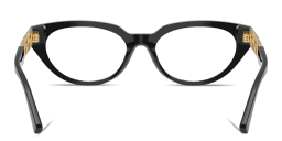 Shop VERSACE Greca Cat-Eye Eyeglasses in Black online.