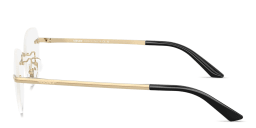 Shop VERSACE Engraved Logo Wide Rimless Irregular Eyeglasses in Pale Gold online.