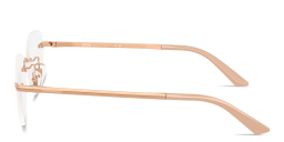 Shop VERSACE Engraved Logo Wide Rimless Irregular Eyeglasses in Rose Gold online.