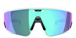 Shop Oakley Meta Vanguard Unisex Half-Rim Rectangle Sunglasses in White online.