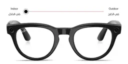 Shop Ray-Ban Meta Headliner Unisex Panthos Sunglasses in Shiny Black online.