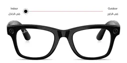 Shop Ray-Ban Meta Wayfarer Unisex Square Sunglasses in Shiny Black online.