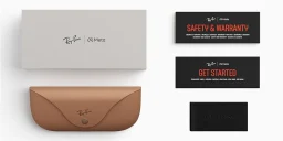 تسوق نظارات شمسية ميتا وايفارير بإطار مربّع للجنسين راي بان بلون أسود لامع أونلاين.