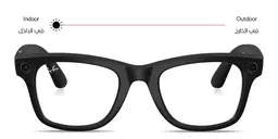 Shop Ray-Ban Meta Wayfarer Unisex Square Sunglasses in Matte Black online.
