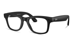 تسوق نظارات طبية ميتا وايفارير بإطار مربّع للجنسين بعدسات الضوء الأزرق البنفسجي راي بان بلون أسود أونلاين.