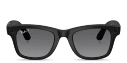 تسوق نظارات شمسية ميتا وايفارير بإطار مربّع للجنسين راي بان بلون أسود مطفي أونلاين.