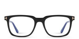 Shop TOM FORD T Logo Square Eyeglasses in Black online.