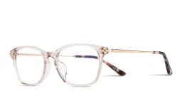Shop TOM FORD T Logo Unisex Square Eyeglasses in Transparent Light Pink online.