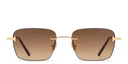 Shop TOM FORD Jake Unisex Rimless Rectangle Sunglasses in Gold online.