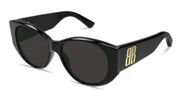 Shop BALENCIAGA Nano Round Sunglasses in Black online.