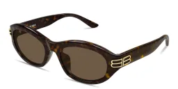 Shop BALENCIAGA BB Oval Sunglasses in Havana online.