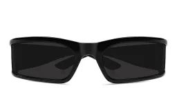 Shop BALENCIAGA BB Unisex Wide Mask Sunglasses in Black online.