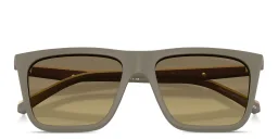 Shop Emporio Armani Clip-On Square Eyeglasses in Beige online.