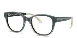 Shop Ray-Ban Optics Kids Bio-Based Square Eyeglasses in Black On Transparent online.