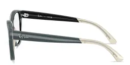 Shop Ray-Ban Optics Kids Bio-Based Square Eyeglasses in Black On Transparent online.