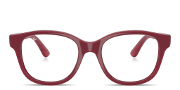 Shop Ray-Ban Optics Kids Bio-Based Square Eyeglasses in Fucsia On Transparent Fucsia online.