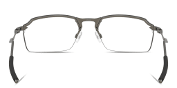 Shop Oakley Tailback 2.0 Wide Half-Rim Rectangle Eyeglasses in Matte Gunmetal online.