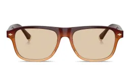 Shop BRUNELLO CUCINELLI Intarsia Rays Wide Pillow Eyeglasses in Gradient Brown online.