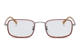 Shop OLIVER PEOPLES Brymer Unisex Rectangle Eyeglasses in Silver online.