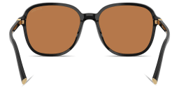 Shop MIU MIU Vertical Logo Oversized Square Sunglasses in Black online.