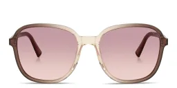 Shop MIU MIU Vertical Logo Oversized Square Sunglasses in Brown Gradient online.