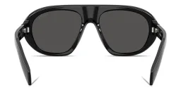 Shop PRADA Logo Signature Irregular Sunglasses in Black online.