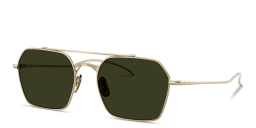 Shop OLIVER PEOPLES Rivetti Unisex Irregular Sunglasses in Gold online.