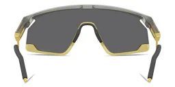 Shop Oakley BXTR Metal Half-Rim Mask Sunglasses in Grey Ink online.