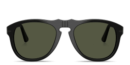 Shop PERSOL Arrow Unisex Pilot Sunglasses in Black online.