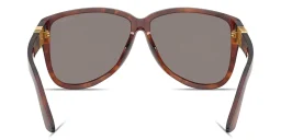 Shop MIU MIU Vertical Logo Oversized Pilot Sunglasses in Striped Tobacco online.
