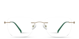 Shop MONOSTROM Rimless Square Eyeglasses in Light Gold online.