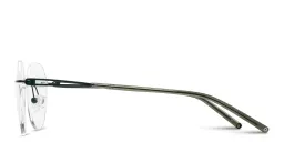 Shop MONOSTROM Rimless Panthos Eyeglasses in Olive online.