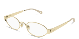 Shop Chloe Holly Oval Eyeglasses in Gold online.