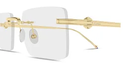Shop Cartier Pasha Rimless Rectangle Eyeglasses in Gold online.