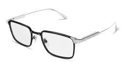 Shop Cartier Santos de Cartier Rectangle Eyeglasses in Black online.