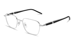 Shop MONTBLANC Meisterstück Square Eyeglasses in Silver online.