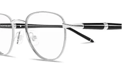 Shop MONTBLANC Meisterstück Panthos Eyeglasses in Silver online.