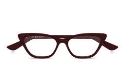 Shop Alexander McQueen Spike Cat-Eye Eyeglasses in Dark Red online.